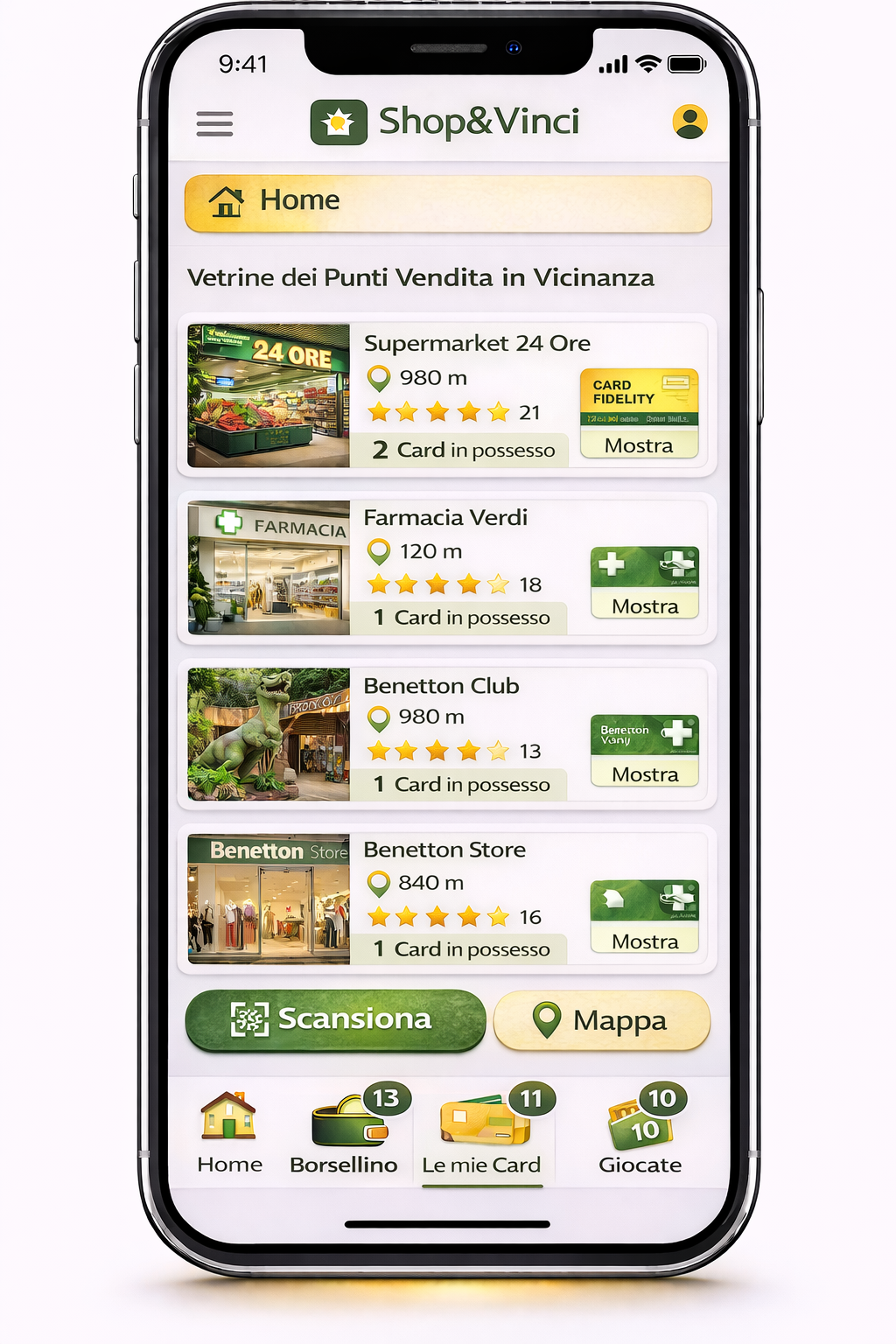 Schermata profilo Shop&Vinci